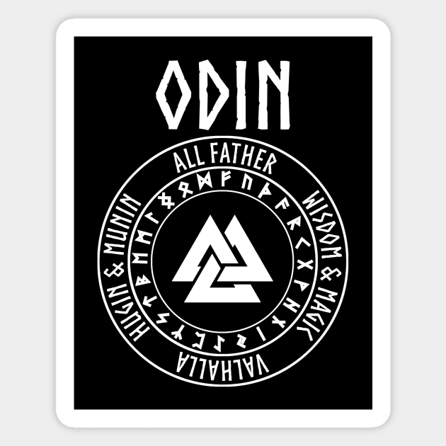 Odin Viking God Valknut with Runes Magnet by AgemaApparel